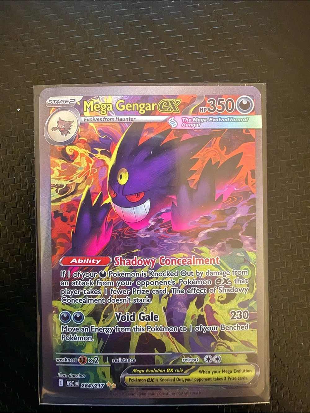 Pokemon Mega Gengar EX Holographic - Purple, Red & Yellow Accents